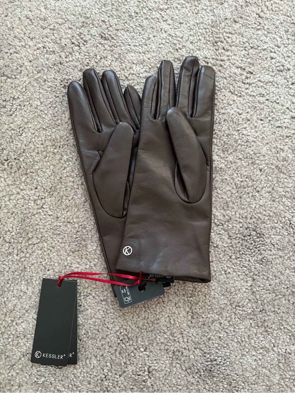 Leather Dress Gloves in Brown Leather